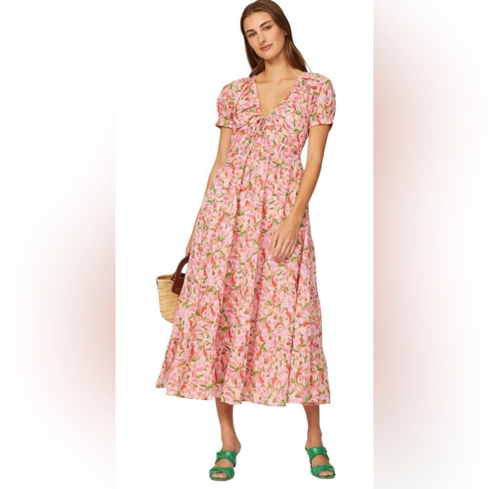 Banjanan Norma Pink Floral Dress Size Medium